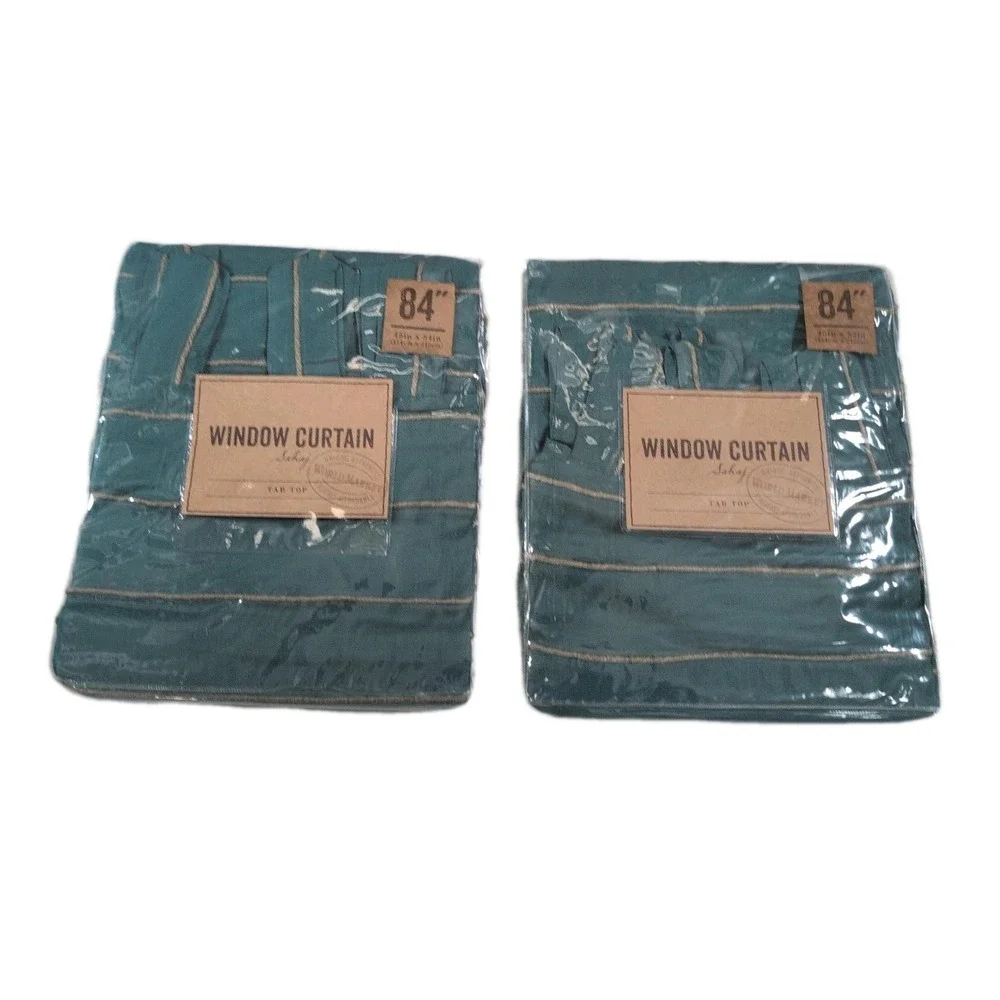 World Market Sahaj Teal Green Window Curtain Panels 45